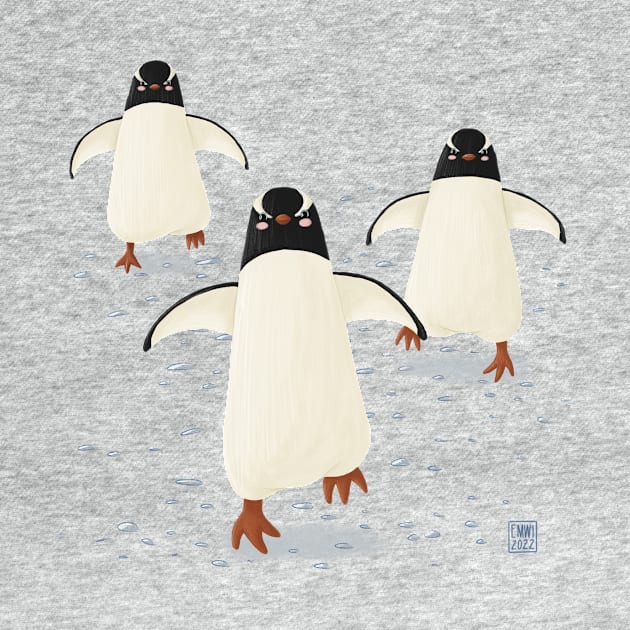 Running penguins by Emma Wiklund Art